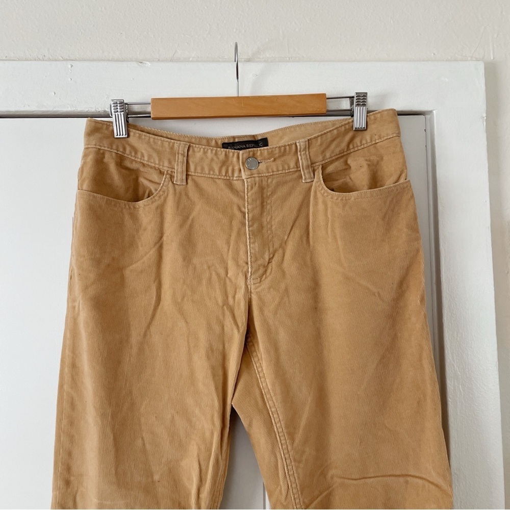 Banana Republic Factory Low Rise Tan Corduroy Pants Y2K Wide Leg Casual 2002 33" - Picture 2 of 8